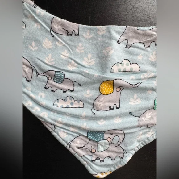 Little Sleepies Blue Elephants Bib - Picture 2 of 3